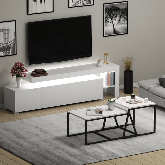 Hanah Home Beliz - Conjunto de muebles de salón blanco Hanah Home Beliz - Conjunto de muebles de salón blanco